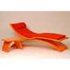 Chaise longue design Vagance orange matelas rouge Art Mely - AM09