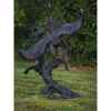 Sculpture aigle sur branche en bronze thermobrass -b81066
