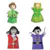 Promotion ensemble 4 marionnettes Peter Pan, fée Clochette, Crochet et Pirate -LWS-252