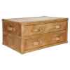 Table basse stonyhurst en cuir couleur camel 3 tiroirs arteinmotion -tav-sto0042