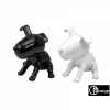 2 statuettes playful chien blanc et noir Edelweiss -C9115