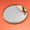 Miroir oval cadre laiton motif lézard Objet de Curiosité -MR043