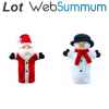 2 Marionnettes à main Noël et bonhomme de neige -LWS-324