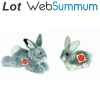 Lot 2 peluches lapin gris -LWS-389