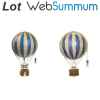 Lot 2 Montgolfières ballon bleu diamètre 18 et 32cm à suspendre -LWS-447