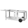 Chariot mixte Inox avec Barbecue Inox Mendy et plancha gaz Inox Alde Baia inox Le Marquier -MIVMI