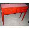 Console coiffeuse 2 portes et 4 tiroirs rouge style Chine -C0425R