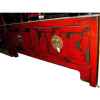 Buffet bas 4 portes rouge laqué style Chine -CHN246