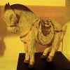Sculpture cheval polychrome sur socle artisanat Indonésien -26998
