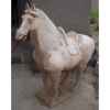 Sculpture cheval en terre cuite vernisé blanc 62cm artisanat Chine -c66309bl