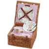 Panier pique-nique en bois de saule Optima Teddy Time Girl rose -teddytimegirl