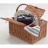 Panier pique-nique en bois de saule Optima Casual Bordeaux Chambray 2 personnes -bord2cham