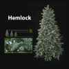 Sapin de Noël 210 cm Professionnel Hemlock Downswept Pine Tree 600 lumières Vert