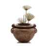 Vases-Modèle Vigan Planter Junior, surface bronze avec vert-de-gris-bs3213vb