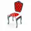 Chaise capiton rouge acrila -ccr