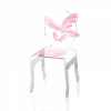 Chaise plume enfant rose acrila -chper