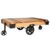 Table basse roues de chariot en pin hindigo -jk128