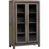 Vitrine 2 portes drift Teck Recyclé gris brossé KOK M113G