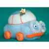 Peluche personnage tricot voiture bleu