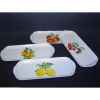 Philippe deshoulieres lot de 4 plats à  cake porcelaine décor  fruits 910107