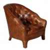 Fauteuil branco en cuir couleur cognac h 740 x 695 x 825 Arteinmotion POL-BRA0057