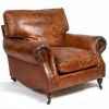 Fauteuil balmoral en cuir couleur cigare h 930 x 1060 x 1050 Arteinmotion POL-BAL0016