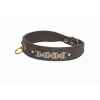 Collier terrier cuir facon agneau 26mm l.43 cm-bracelet strass dore Sellerie Canine Vendéenne 32125