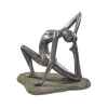 Sculpture-Modèle Yoga Concentration Pose on Rock, surface aluminium-bs1510alu