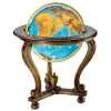 Cartothèque EGG-Globe Ligne Prestige lumineux, sphère 51 cm Duo en verre de cristal, pied corbeil noyer-CO205150