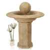 Fontaine Carva Ball Fountain on Octagonal Pedestal, pierre romaine -bs4066ros