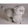 Peluche debout chat persan argenté 20 cm Piutre -2426