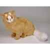 Peluche assise chat Turc de Van marron 45 cm Piutre -326