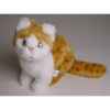 Peluche assise chat roux et blanc 23 cm Piutre -2342