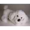 Peluche allongée poodle blanc 35 cm Piutre -282